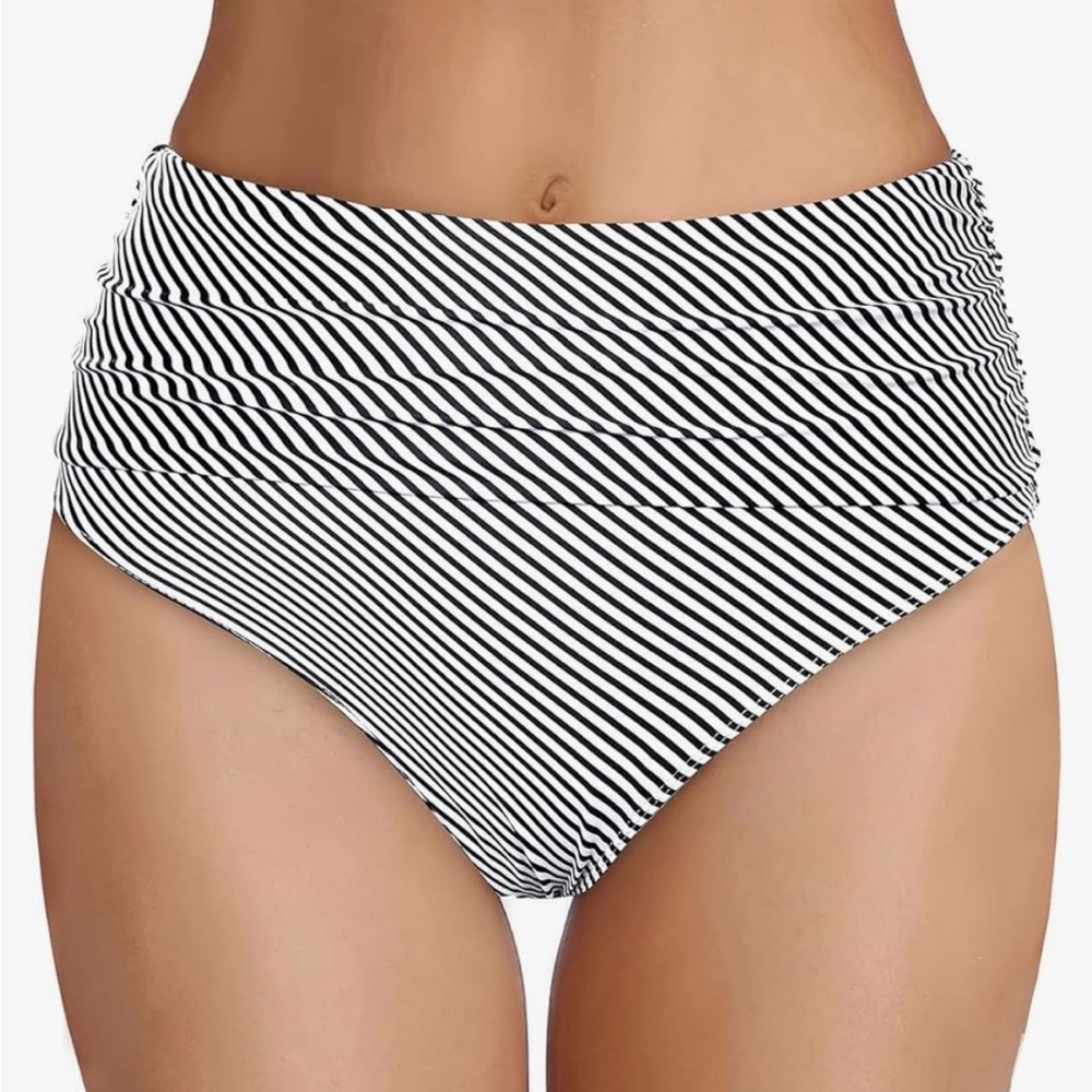 Tempt Me High Waisted Bikini Bottom TummyControl Ruched Bathing Suit Swim Bottom